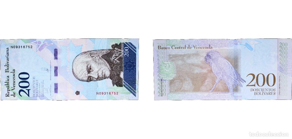 Notas Internacionais: Venezuela Bolivarian Republic 2018 200 Bol&iacute;vares Paper UNC P 107 NCV bbcv200bss