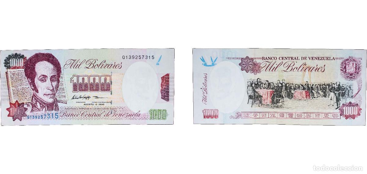 Billets internationaux: Venezuela Fourth Republic 1998 1000 Bol&iacute;vares Paper UNC P 76 NCV bbcv1000bs-ab03 NCV bbcv1000bs-ac
