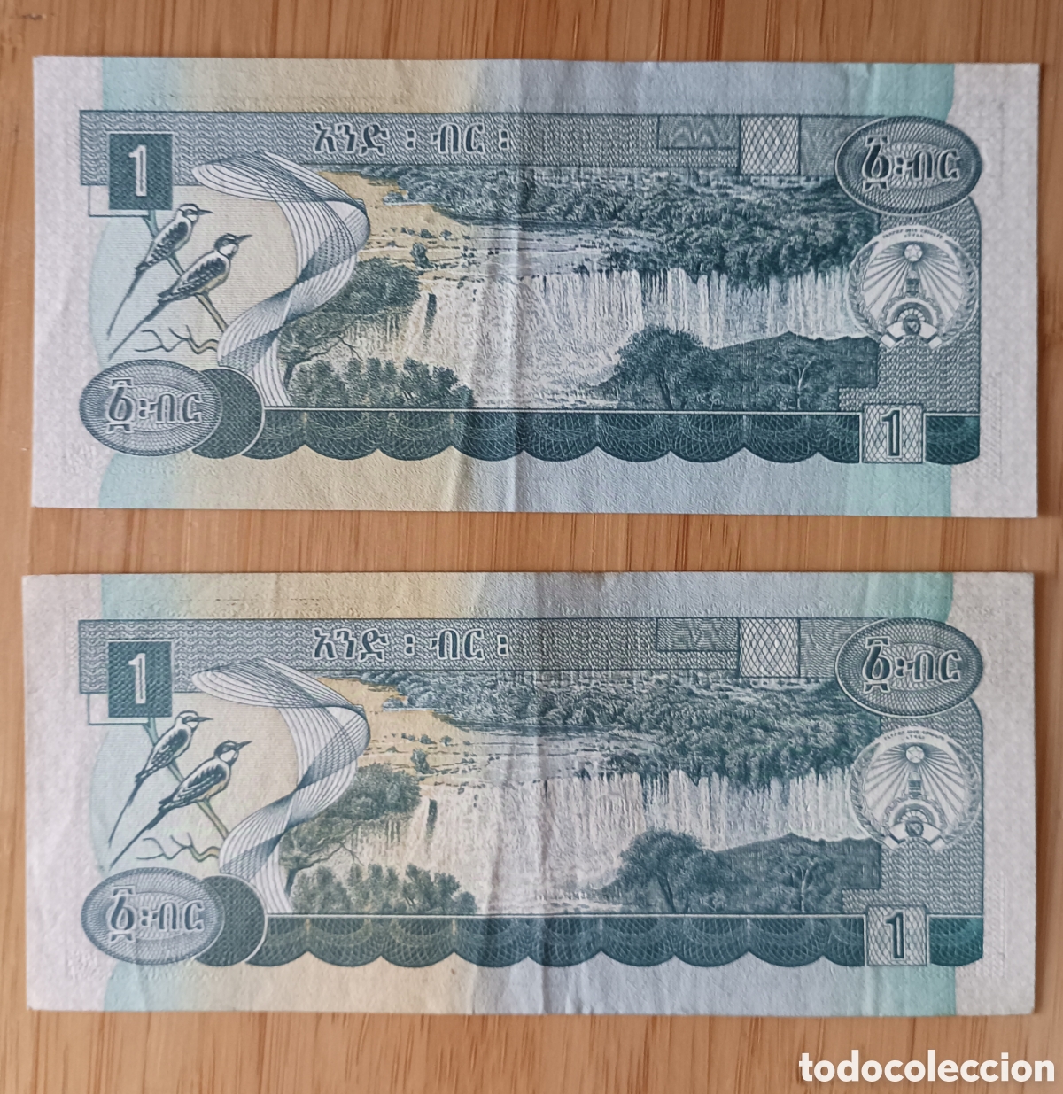 Billetes extranjeros: 2 billetes Etiop&iacute;a 1 birr - Foto 2