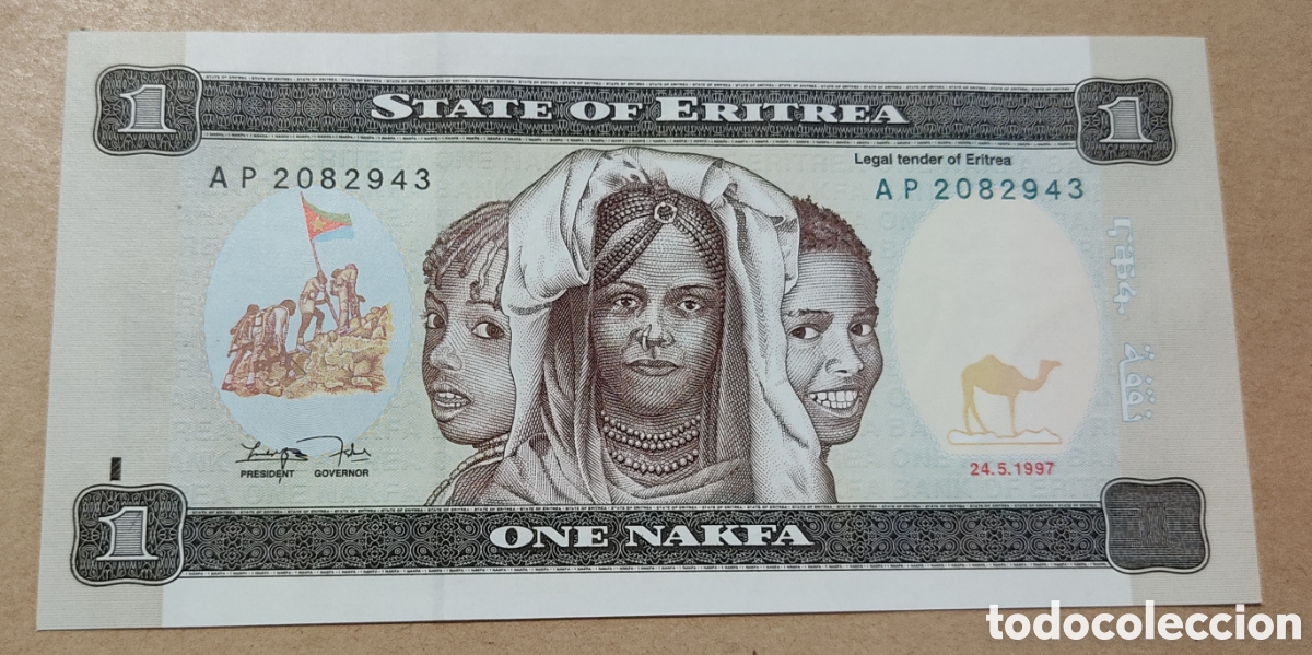 Billetes extranjeros: Eritrea 1 nakfa 1997 sin circular - Foto 1
