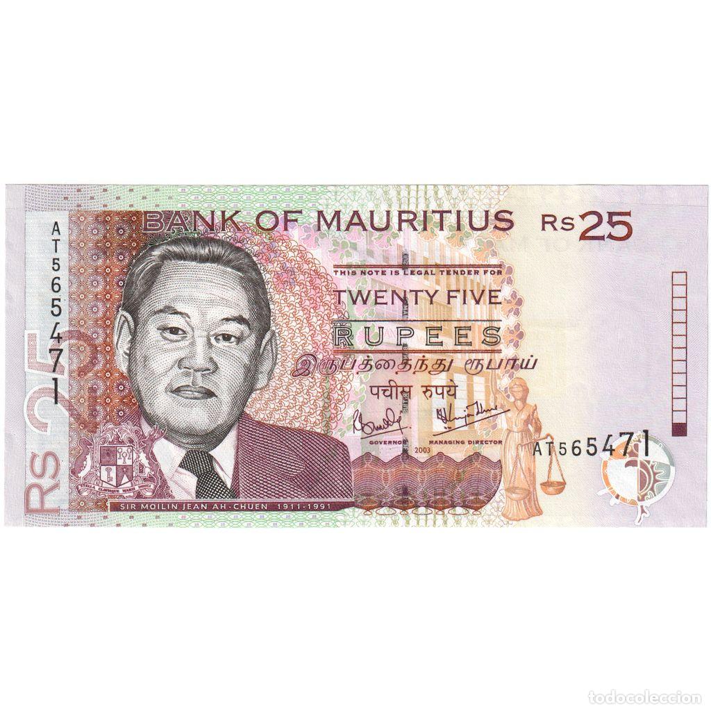 Billets internationaux: [#232936] Mauricio, 25 Rupees, 1999, MBC