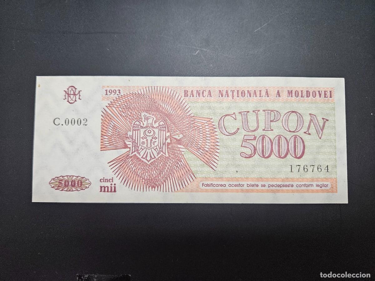 Billetes extranjeros: MOLDAVIA 5000 CUPONES 1993 S/C P=4 - Foto 1