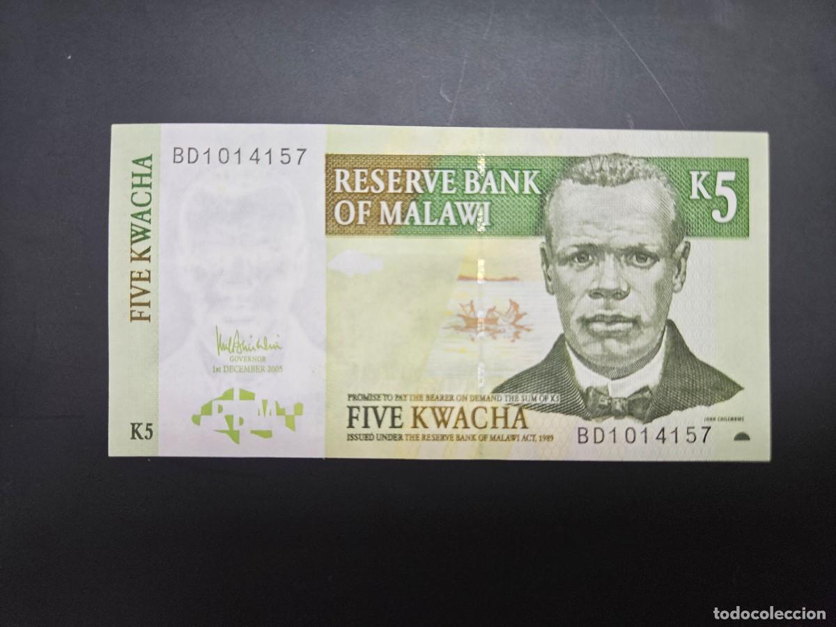 Billetes extranjeros: MALAWI 5 KWACHA 2005 S/C P=36 c - Foto 1
