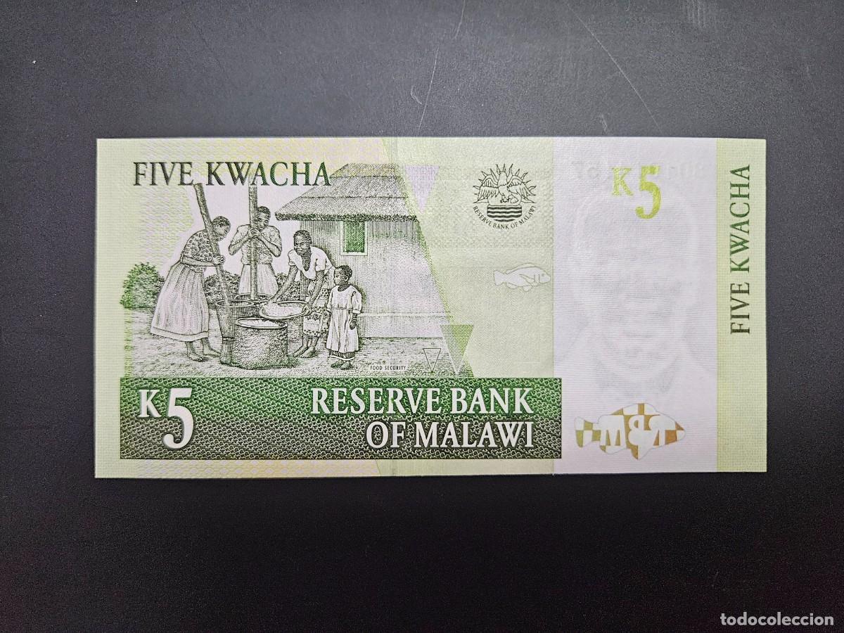 Billetes extranjeros: MALAWI 5 KWACHA 2005 S/C P=36 c - Foto 2