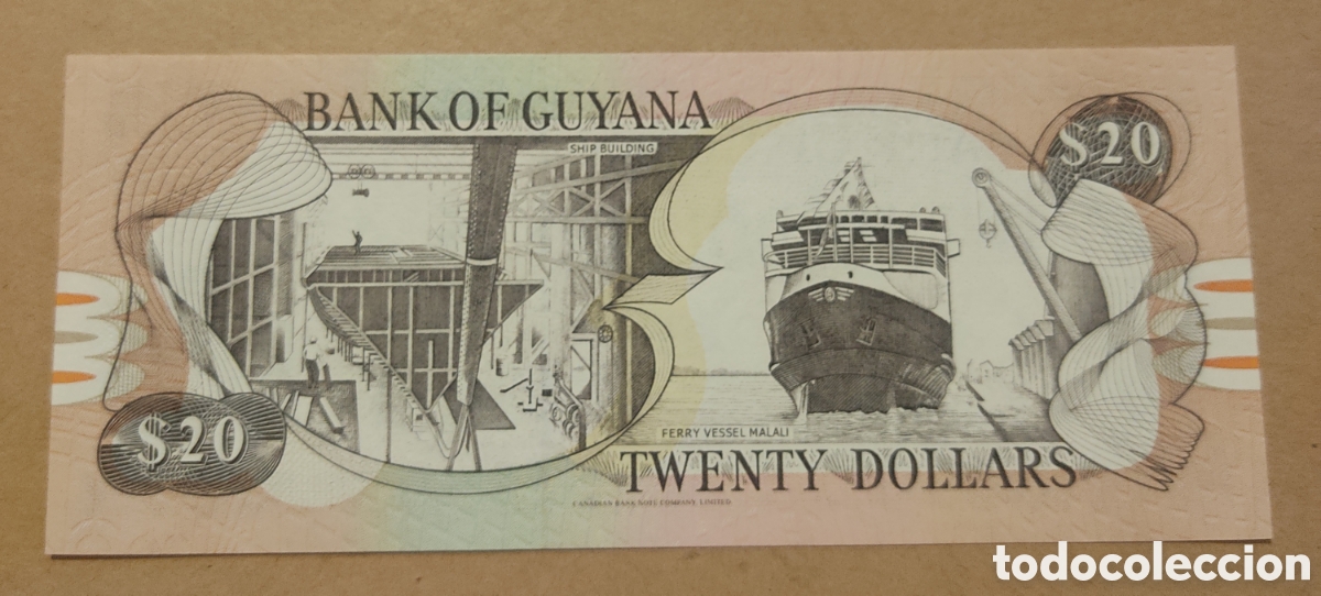 Billetes extranjeros: Guyana 20 d&oacute;lares sin circular - Foto 2
