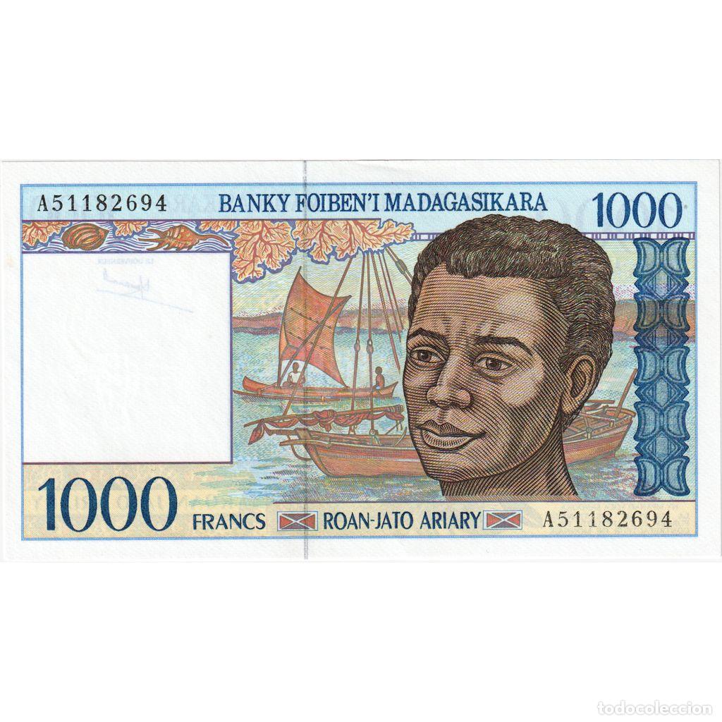 Notas Internacionais: [#232948] Madagascar, 1000 Francs = 200 Ariary, EBC