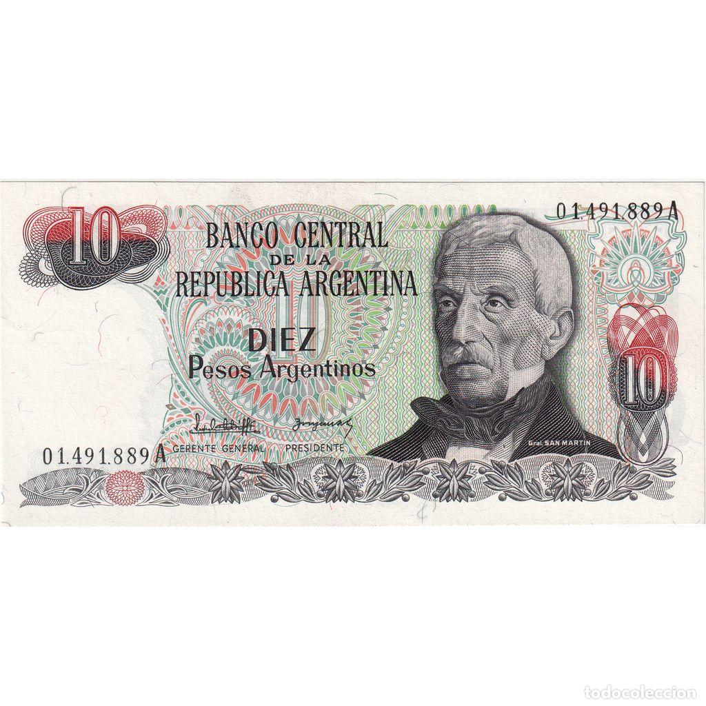 Notas Internacionais: [#1296665] Billete, 10 Pesos Argentinos, Undated (1983-84), Argentina, KM:313a, UNC