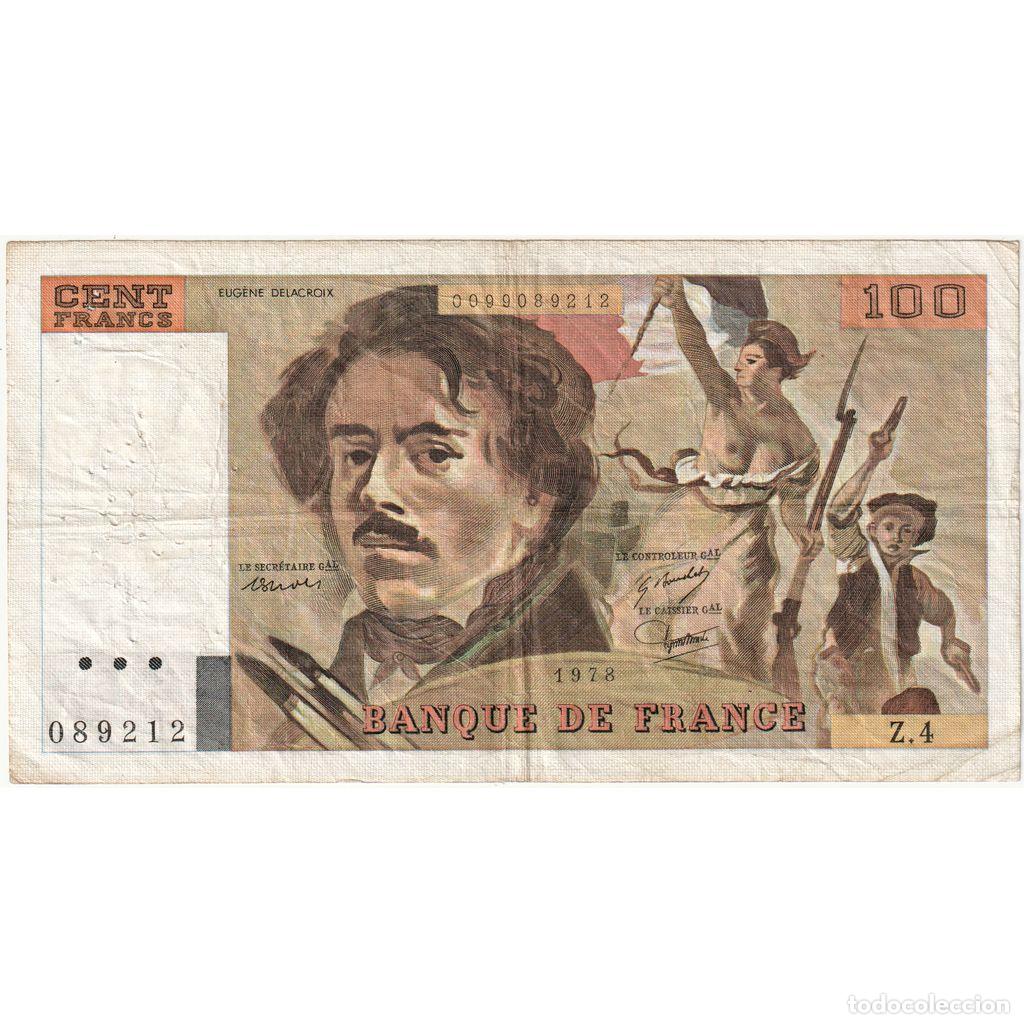 International Banknotes: [#1232679] Francia, 100 Francs, Delacroix, 1978, Z.4, BC