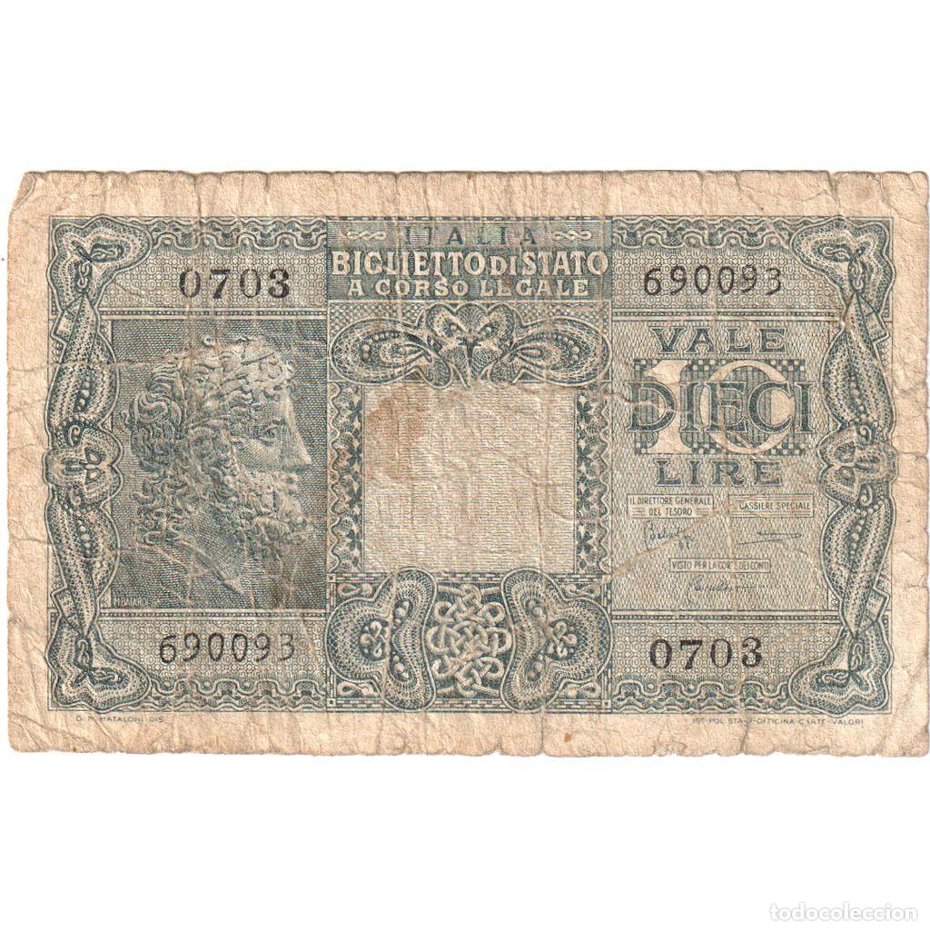 Notas Internacionais: [#1296755] Italia, 10 Lire, 1944-11-23, BC
