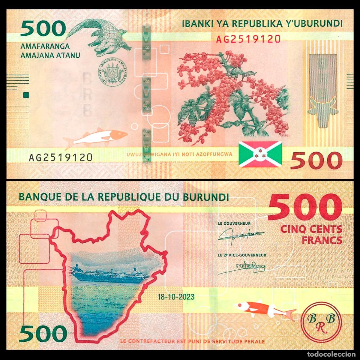 Billetes extranjeros: BURUNDI - 500 FRANCOS DE 2023 - SIN CIRCULAR - Foto 1