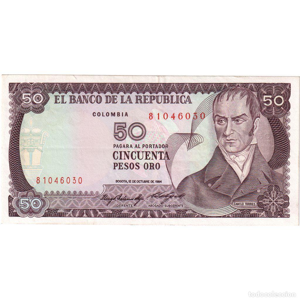 Banconote internazionali: [#1296781] Colombia, 50 Pesos Oro, 1984-10-12, MBC