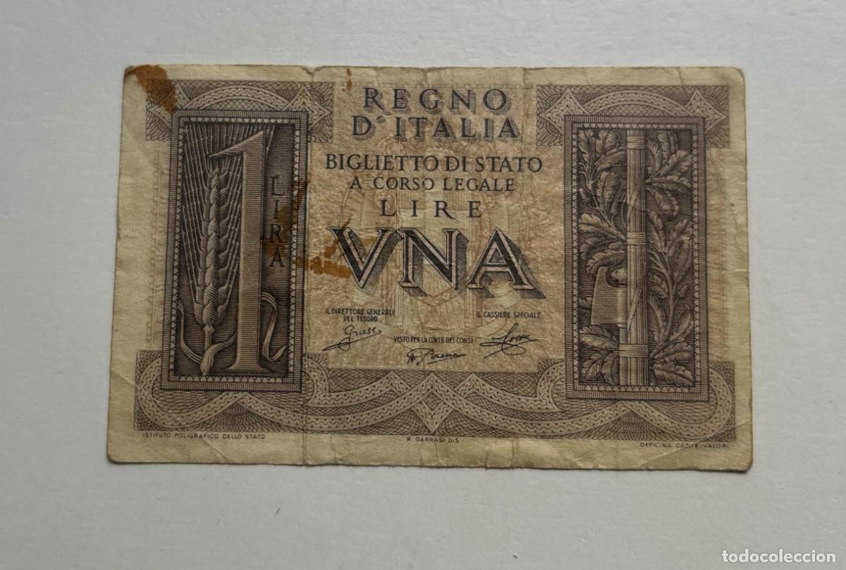 Billetes extranjeros: 1 LIRA 1939 ITALIA.. - Foto 1