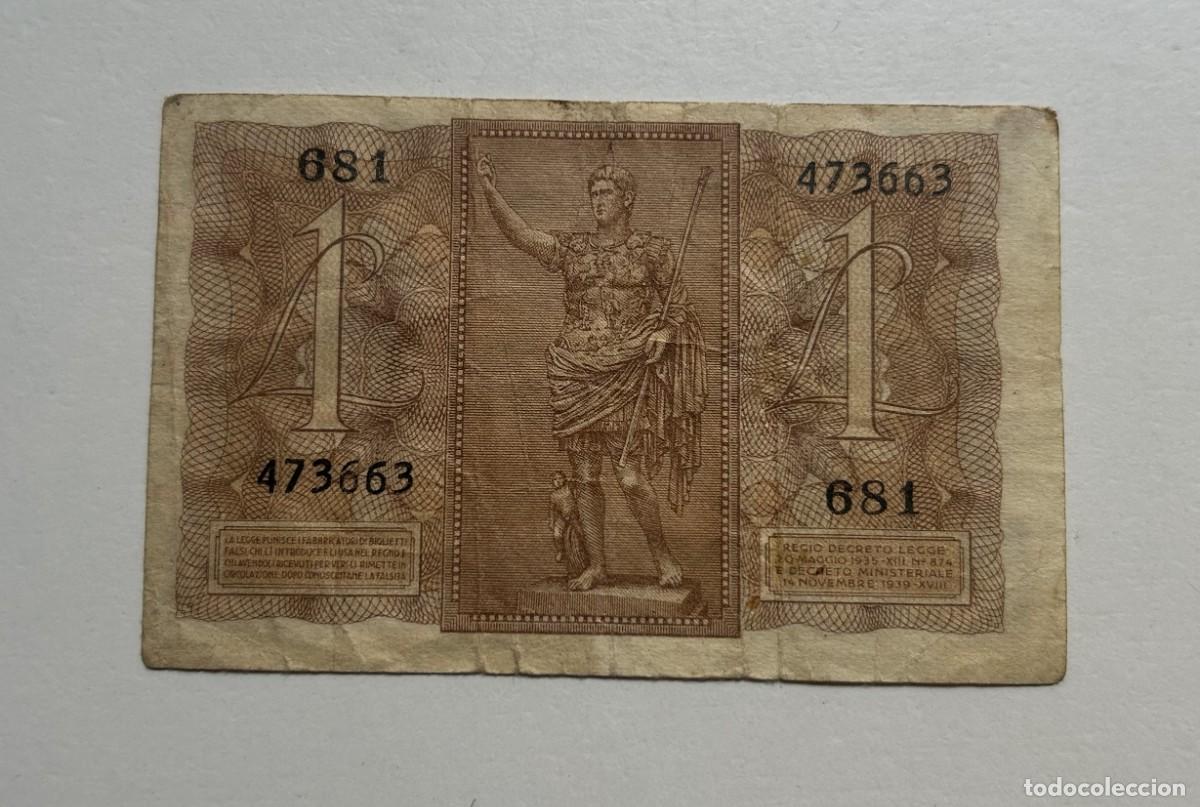 Billetes extranjeros: 1 LIRA 1939 ITALIA.. - Foto 2
