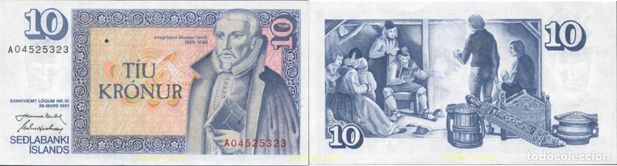 Billetes extranjeros: 9456 ISLANDIA 1961 10 KRONUR ISLANDIA 1961 ICELAND