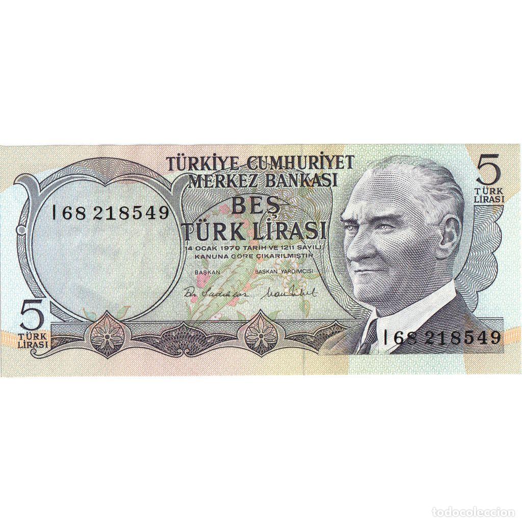 Billetes extranjeros: [#233111] Turqu&iacute;a, 5 Lira, UNC - Foto 1