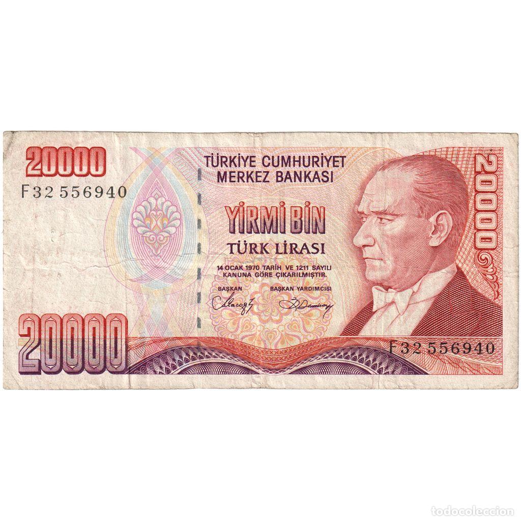 Billets internationaux: [#233107] Billete, 20,000 Lira, 1995, Turqu&iacute;a, BC