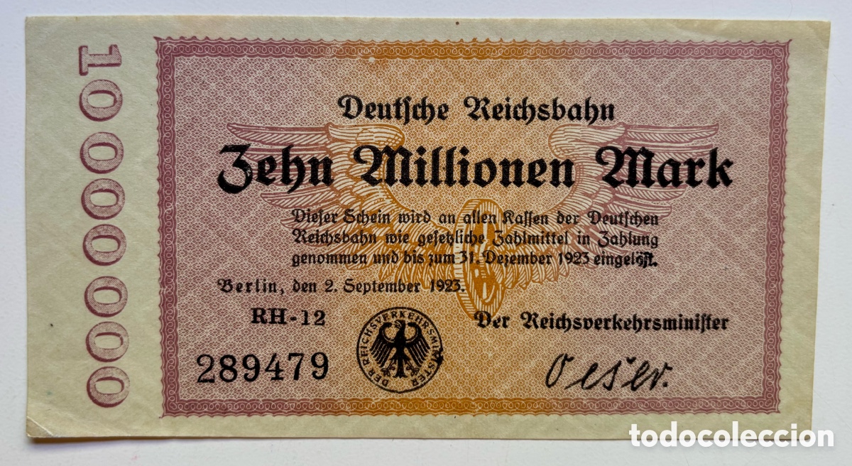 Billets internationaux: Billete ALEMANIA 10000000 Marcos 1923 SC- . 10 Millones Mark