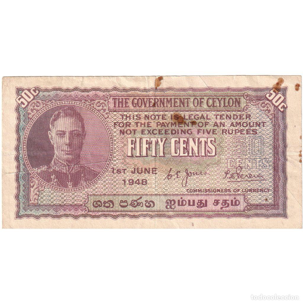 Notas Internacionais: [#233176] Sri Lanka, 25 Cents, 1942-07-14, BC