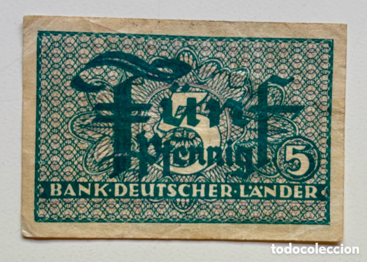 Banconote internazionali: Billete ALEMANIA 5 Peniques (1948-1951) Lander. Pfennig