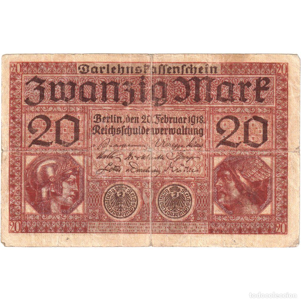 Billets internationaux: [#1296805] Billete, 20 Mark, 1918, Alemania, BC