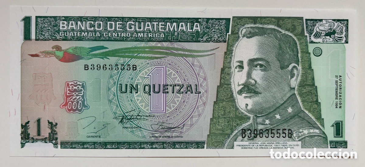 Billets internationaux: Billete GUATEMALA 1 Quetzal 1994 SC