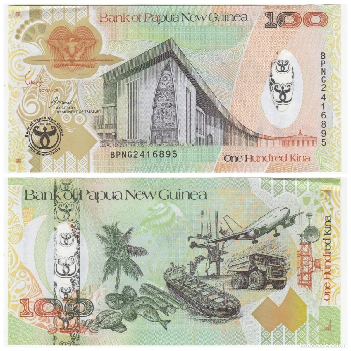 Billetes extranjeros: PAPUA NUEVA GUINEA 100 KINA 2008 Pick 37 H&iacute;brido CASI SIN CIRCULAR (el de la foto)
