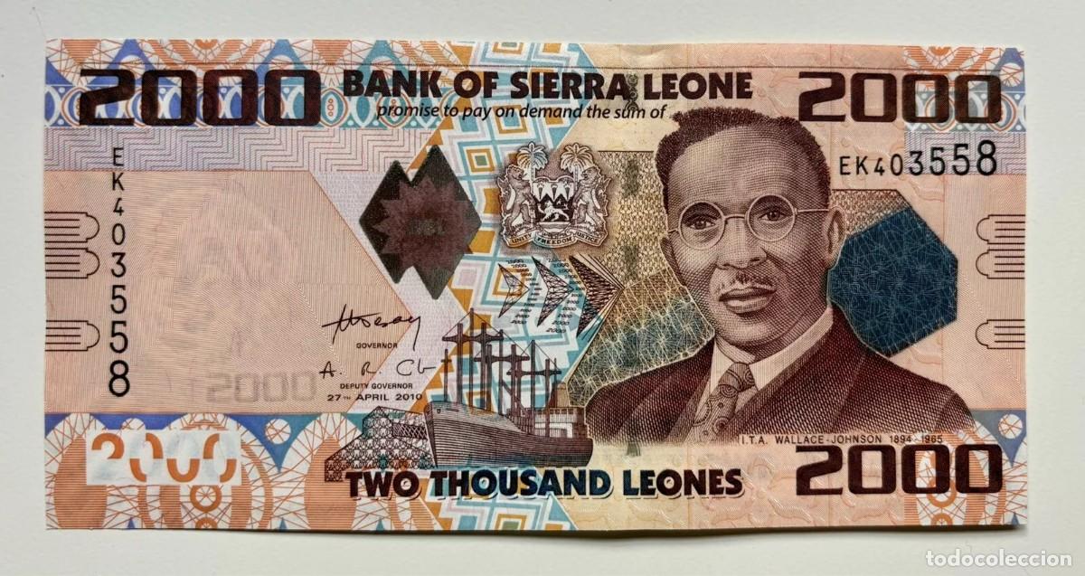 Billetes extranjeros: SIERRA LEONA 2000 LEONES 2010 SC/UNC - Foto 1