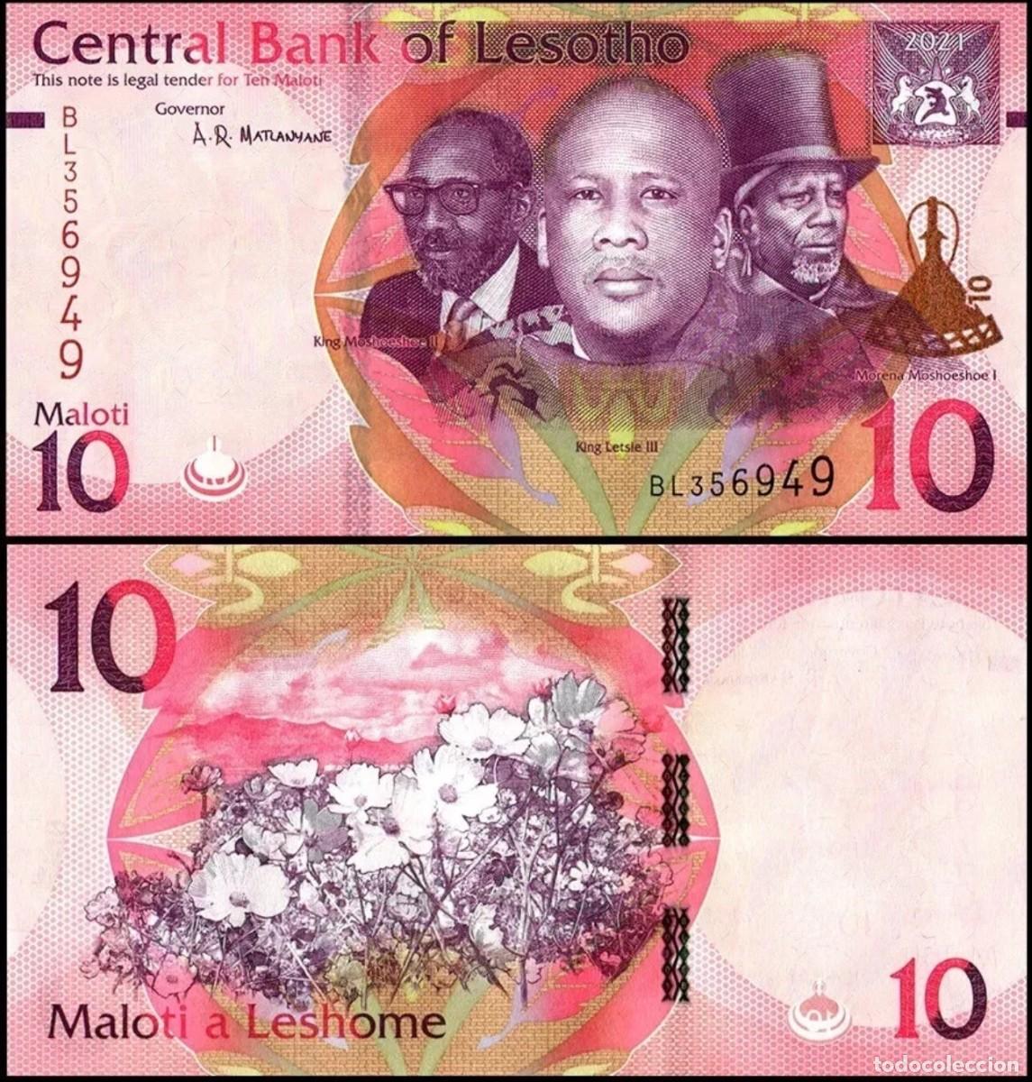 Billetes extranjeros: LESOTHO 10 MALOTI 2021 SC/UNC - Foto 1