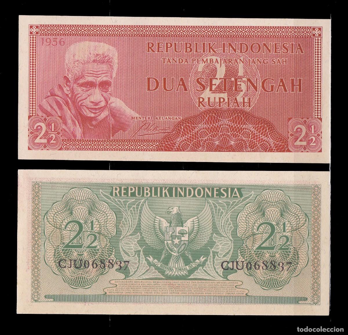 Billetes extranjeros: Indonesia - 2 1/2 Rupiah de 1956 - Sin circular - Foto 1