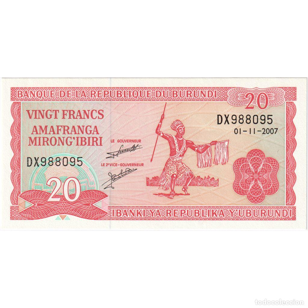 Internationale Banknoten: [#233489] Burundi, 20 Francs, 01-11-2007, UNC
