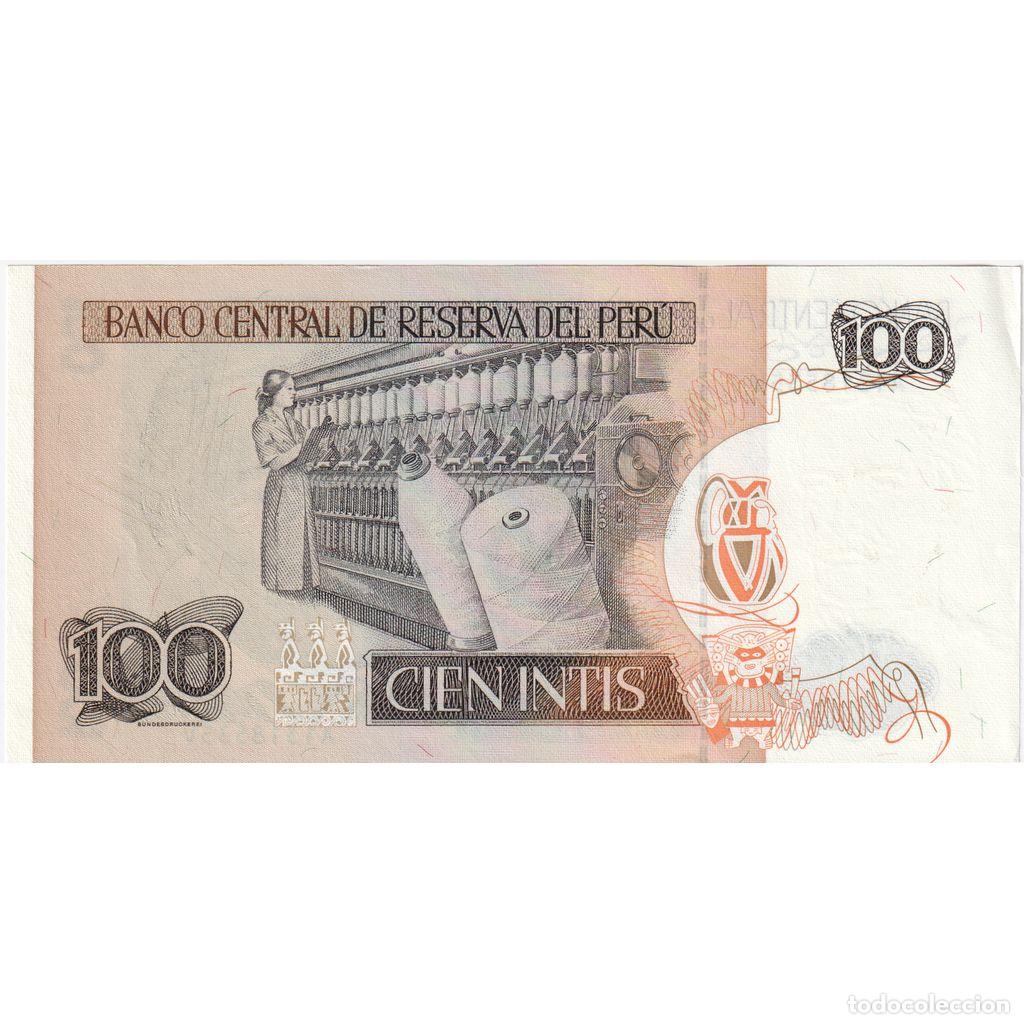 Billetes extranjeros: [#233530] Per&uacute;, 100 Intis, MBC+ - Foto 2