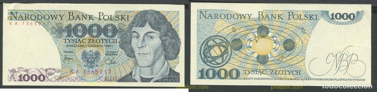 Billetes extranjeros: 9639 POLONIA 1982 1000 ZLOTYCH POLONIA 1982