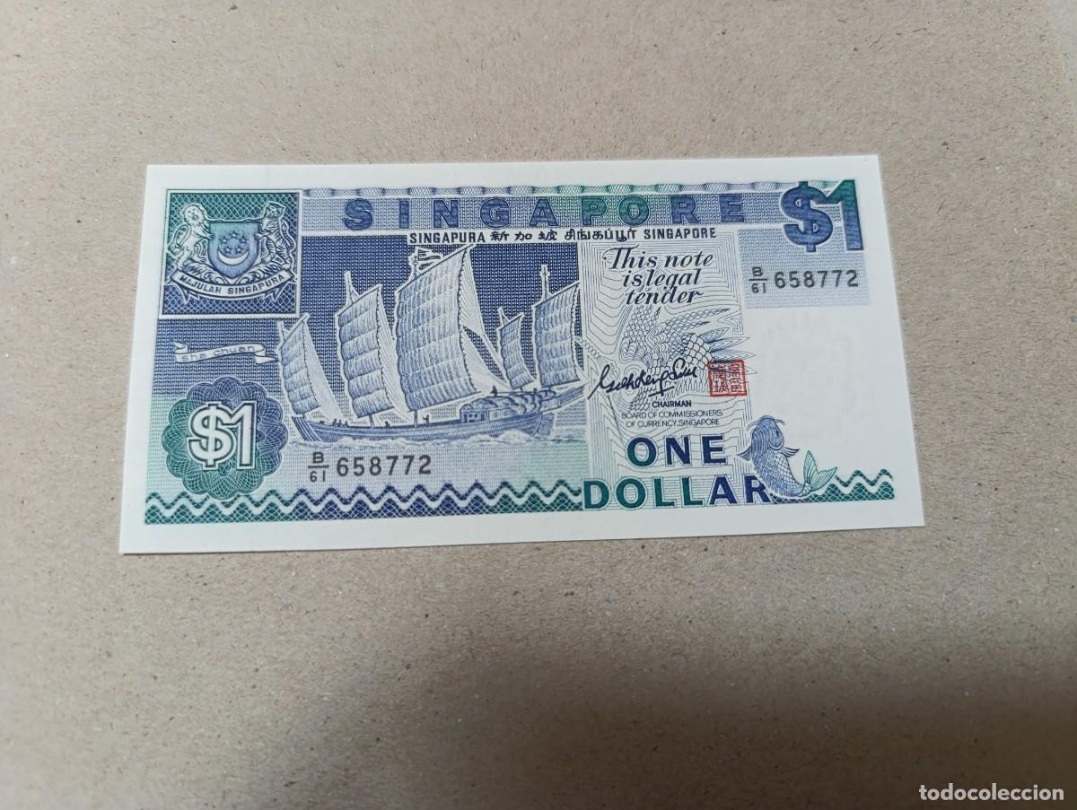 Billetes extranjeros: Billete Singapur, 1 d&oacute;lar, a&ntilde;o 1987, UNC - Foto 1