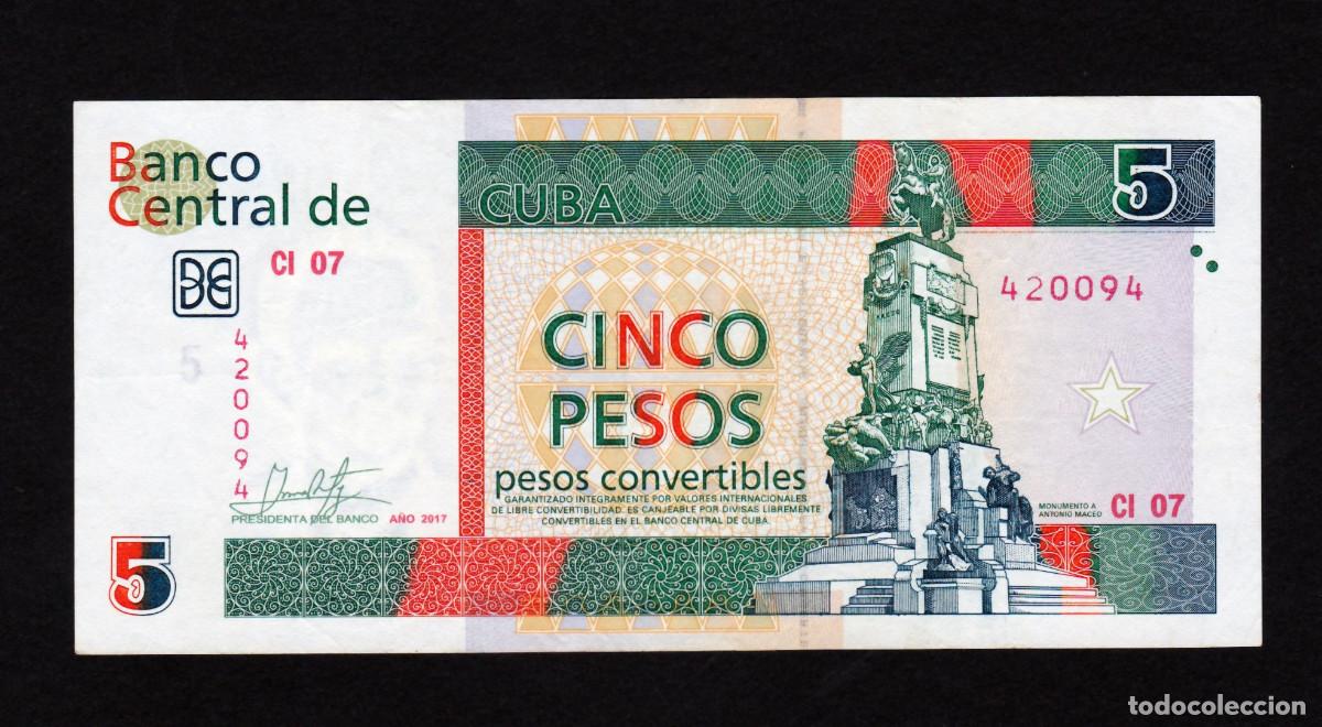 Billetes extranjeros: CUBA 5 PESOS CONVERTIBLES 2017 XF/EBC- - Foto 1