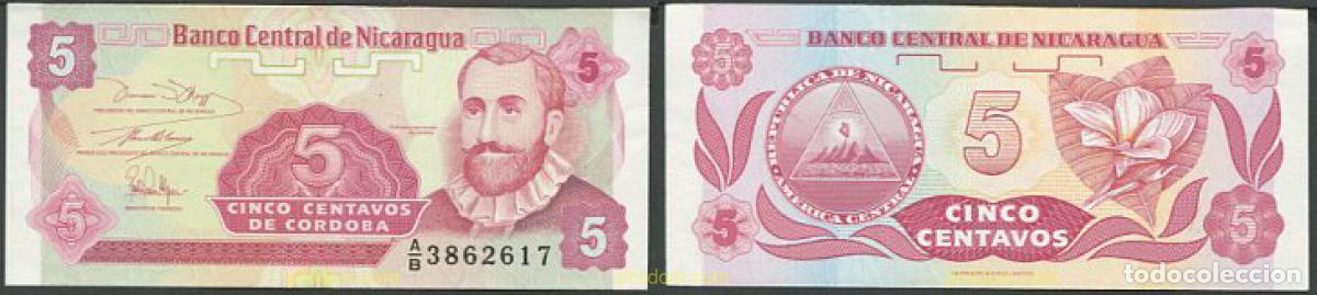 Billetes extranjeros: 9681 NICARAGUA 1991 NICARAGUA 5 CENTAVOS DE CORDOBA 1991