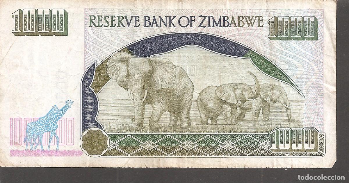Billetes extranjeros: ZIMBABWE 1000 DOLLARS 2003 - Foto 2