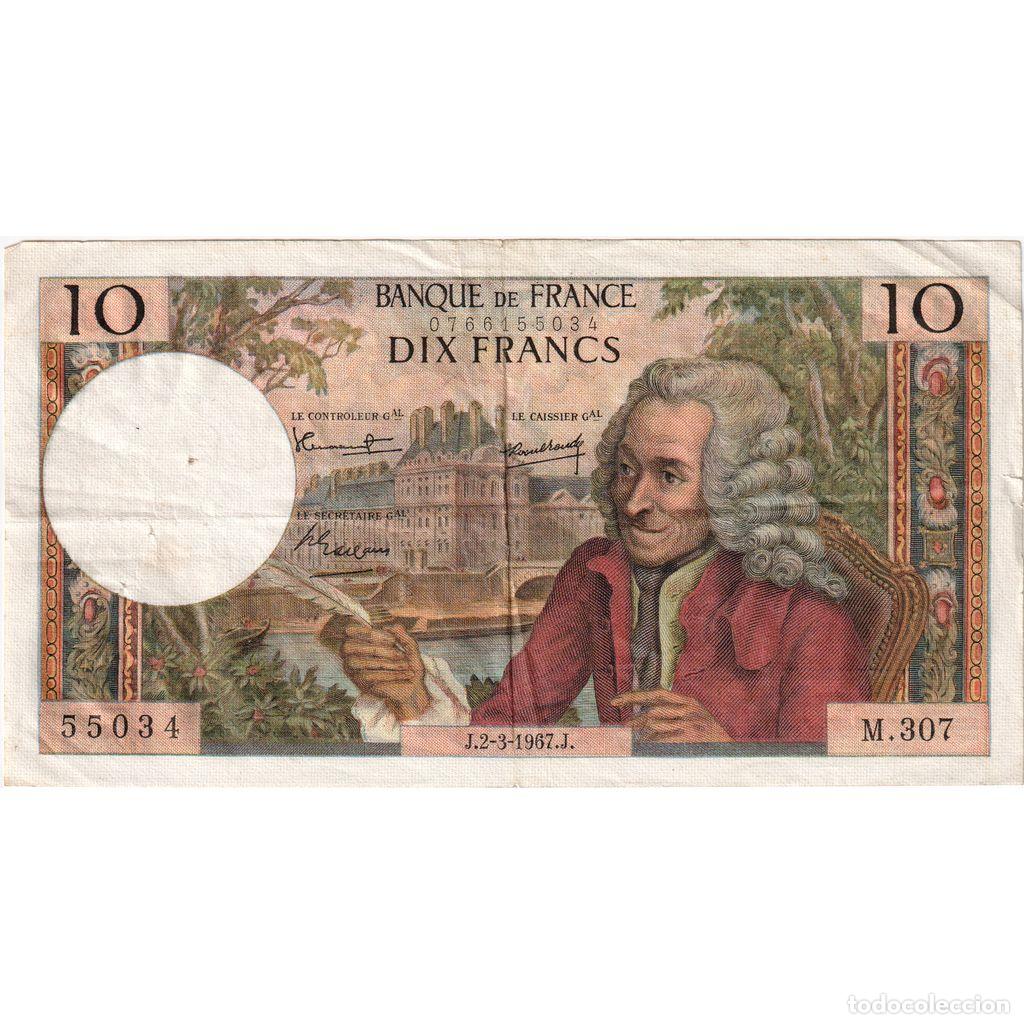 Billetes extranjeros: [#1296912] Francia, 10 Francs, Voltaire, 1967-03-02, M.307, MBC