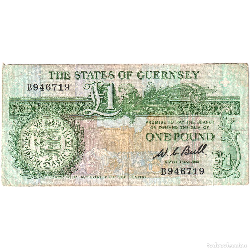 Billetes extranjeros: [#1296931] Guernsey, 1 Pound, BC+ - Foto 1