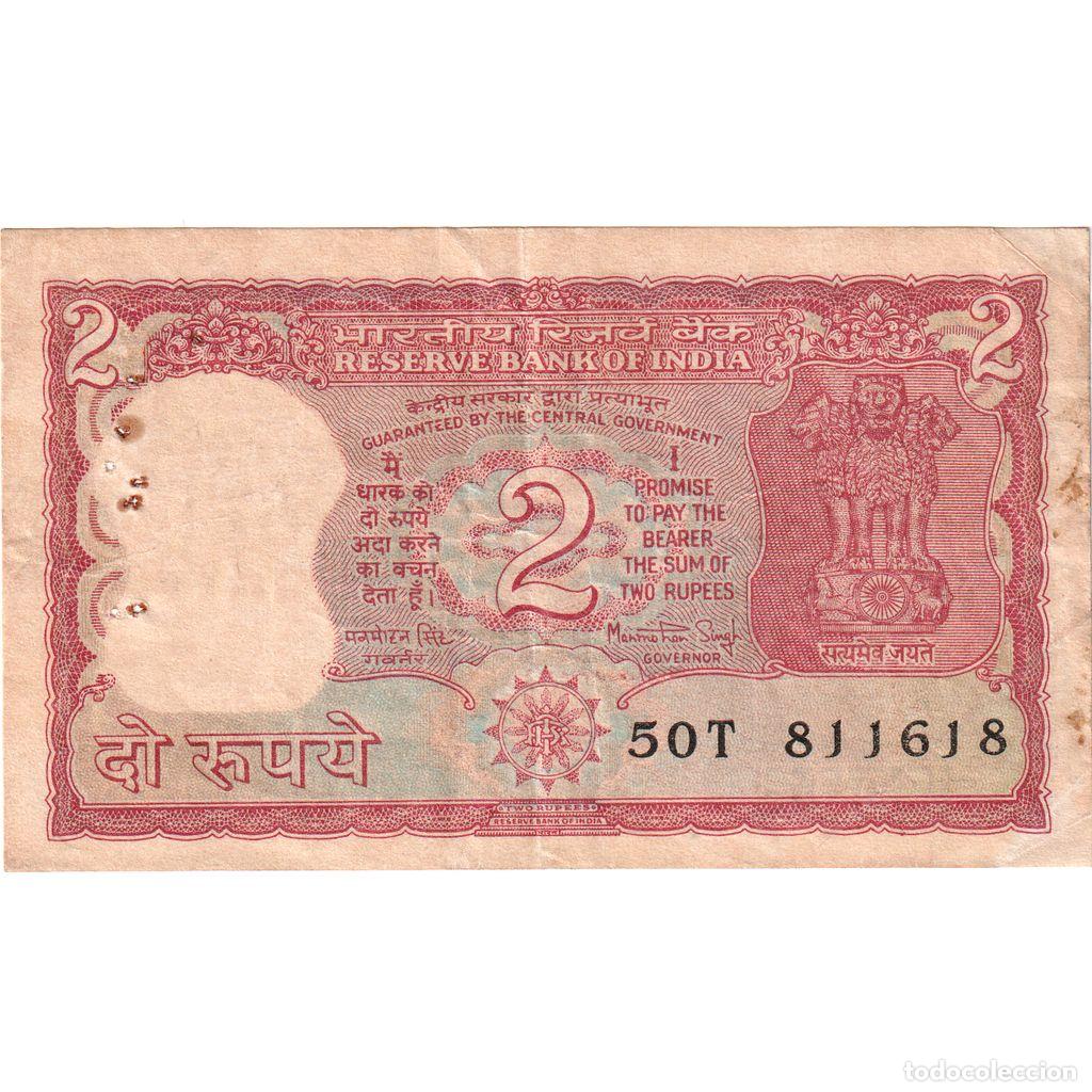 Billetes extranjeros: [#1296945] India, 2 Rupees, BC+ - Foto 1