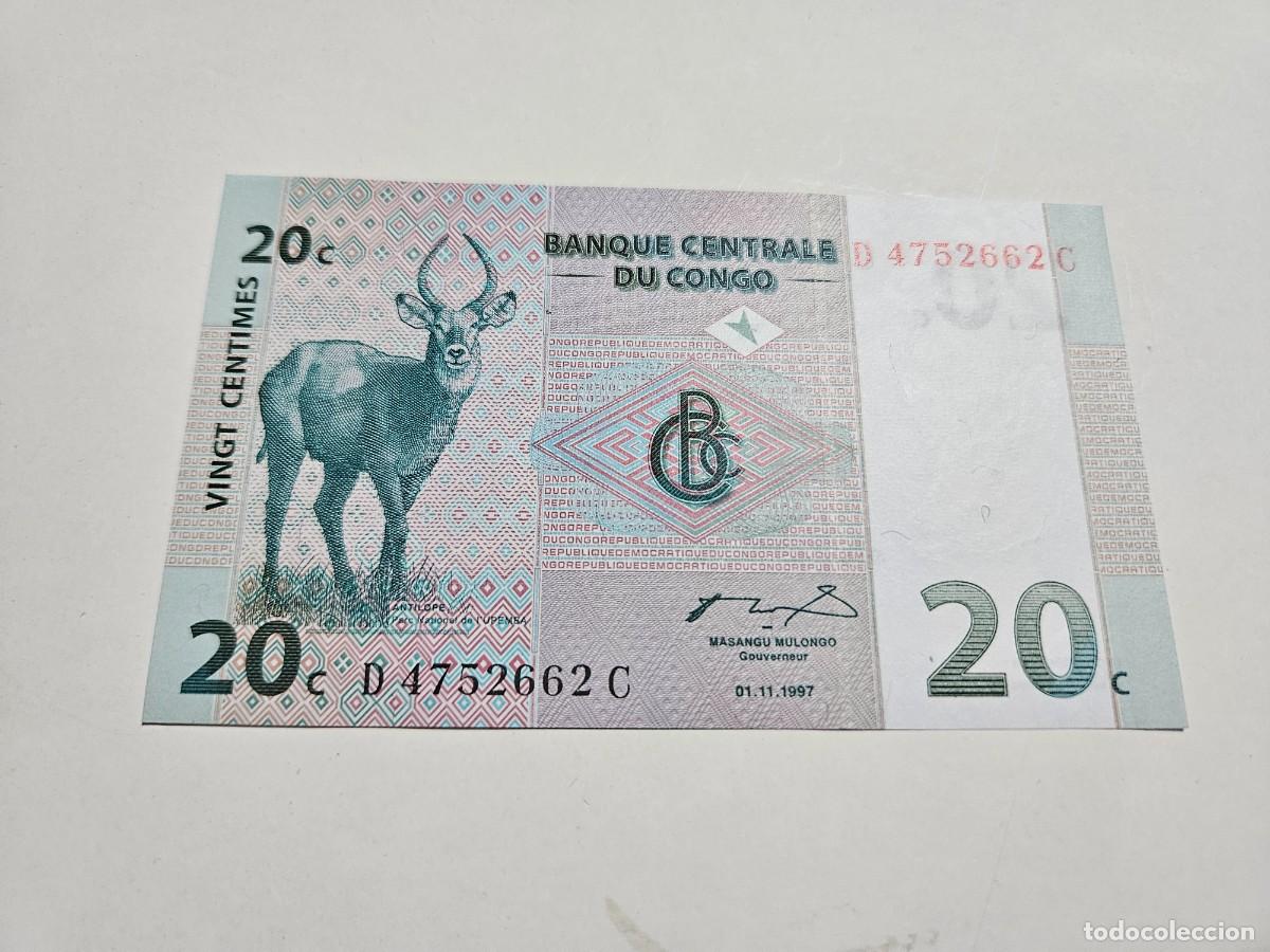 Billetes extranjeros: CONGO 20 CENTIMOS 1997 S/C P=83 - Foto 1