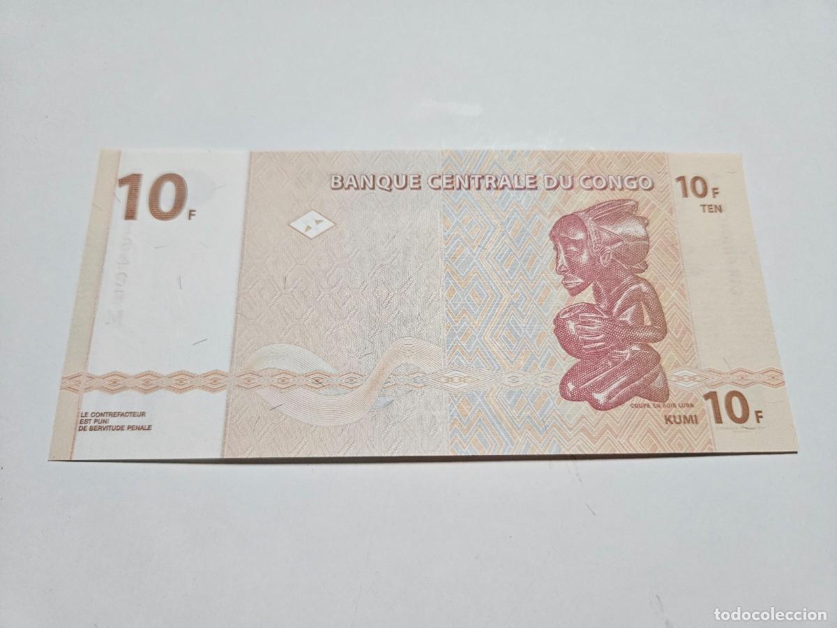 Billetes extranjeros: CONGO 10 FRANCOS 2003 S/C P=93 - Foto 2