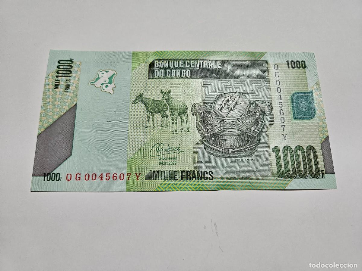 Billetes extranjeros: CONGO 1000 FRANCOS 2022 S/C P=NEW - Foto 1