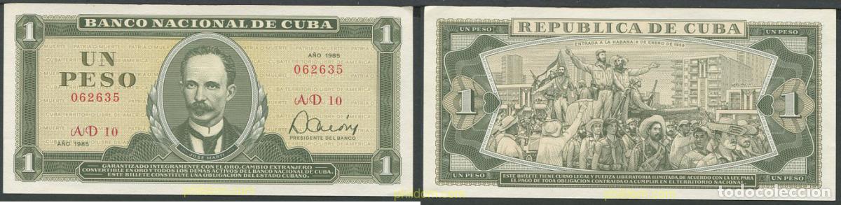 Billetes extranjeros: 9564 CUBA 1985 1 PESO DE CUBA 1985