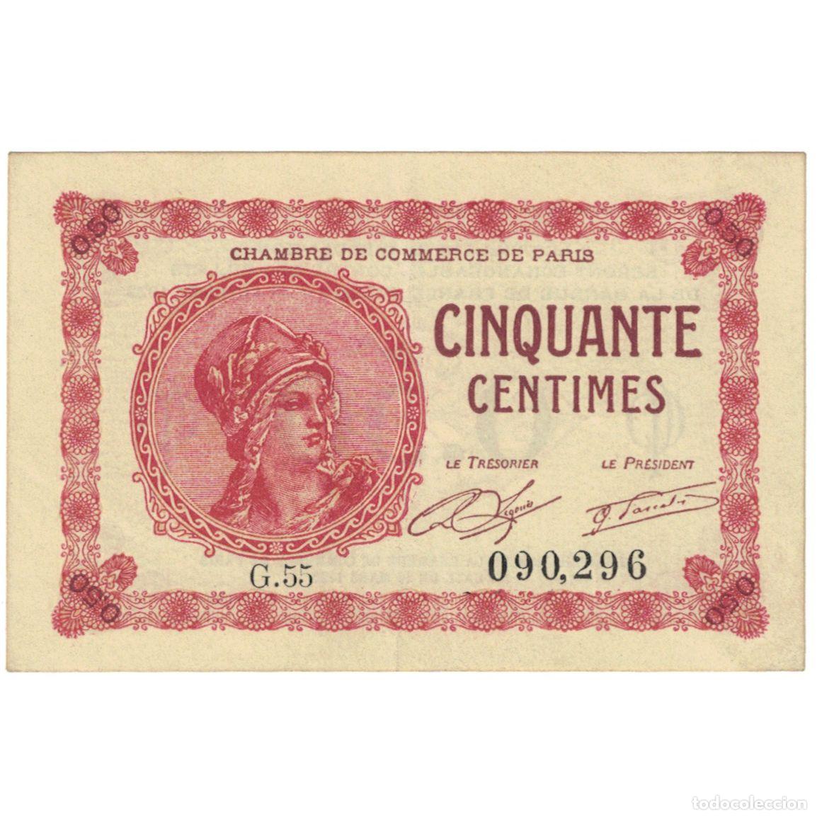 Billetes extranjeros: [#192824] Francia, Paris, 50 Centimes, 1920, UNC, Pirot:97-10