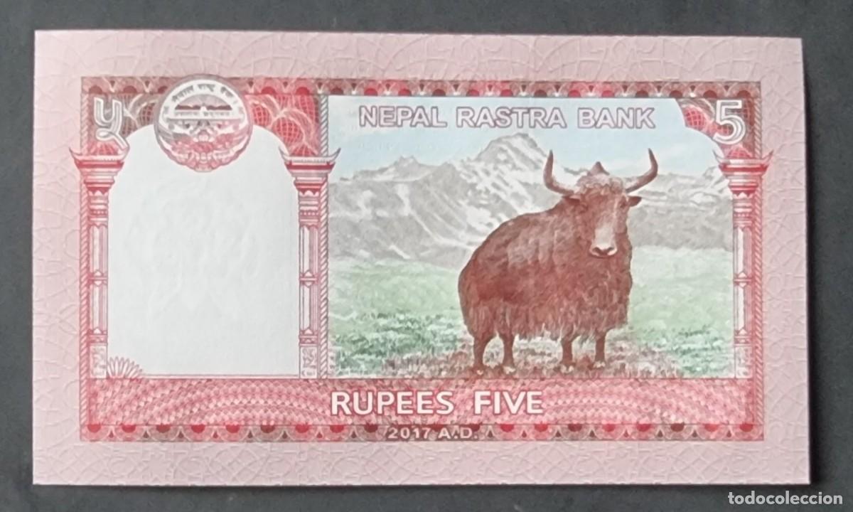 Billetes extranjeros: BILLETE DE NEPAL 2017 - 5 RUPIAS - SIN CIRCULAR - Foto 2