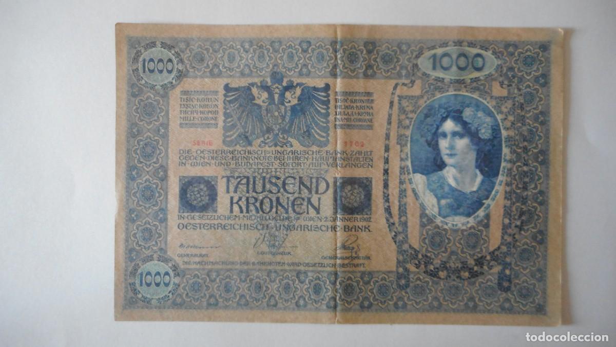 Billetes extranjeros: 1000 CORONAS IMPERIO AUSTROHUNGARO - Foto 2