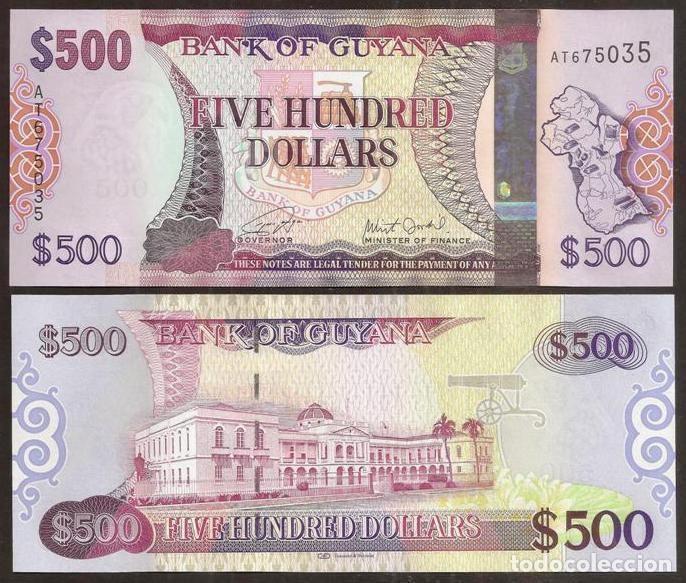 Billetes extranjeros: GUYANA. 500 dolares (2019). S/C. - Foto 1