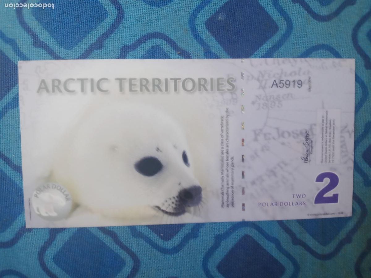 Billetes extranjeros: ARTICO(TERRITORIOS) 2 DOLARES 2010 S/C