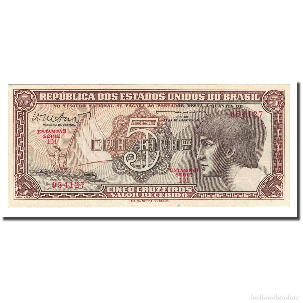 International Banknotes: [#169399] Billete, 5 Cruzeiros, Undated (1961-62), Brasil, KM:166b, UNC