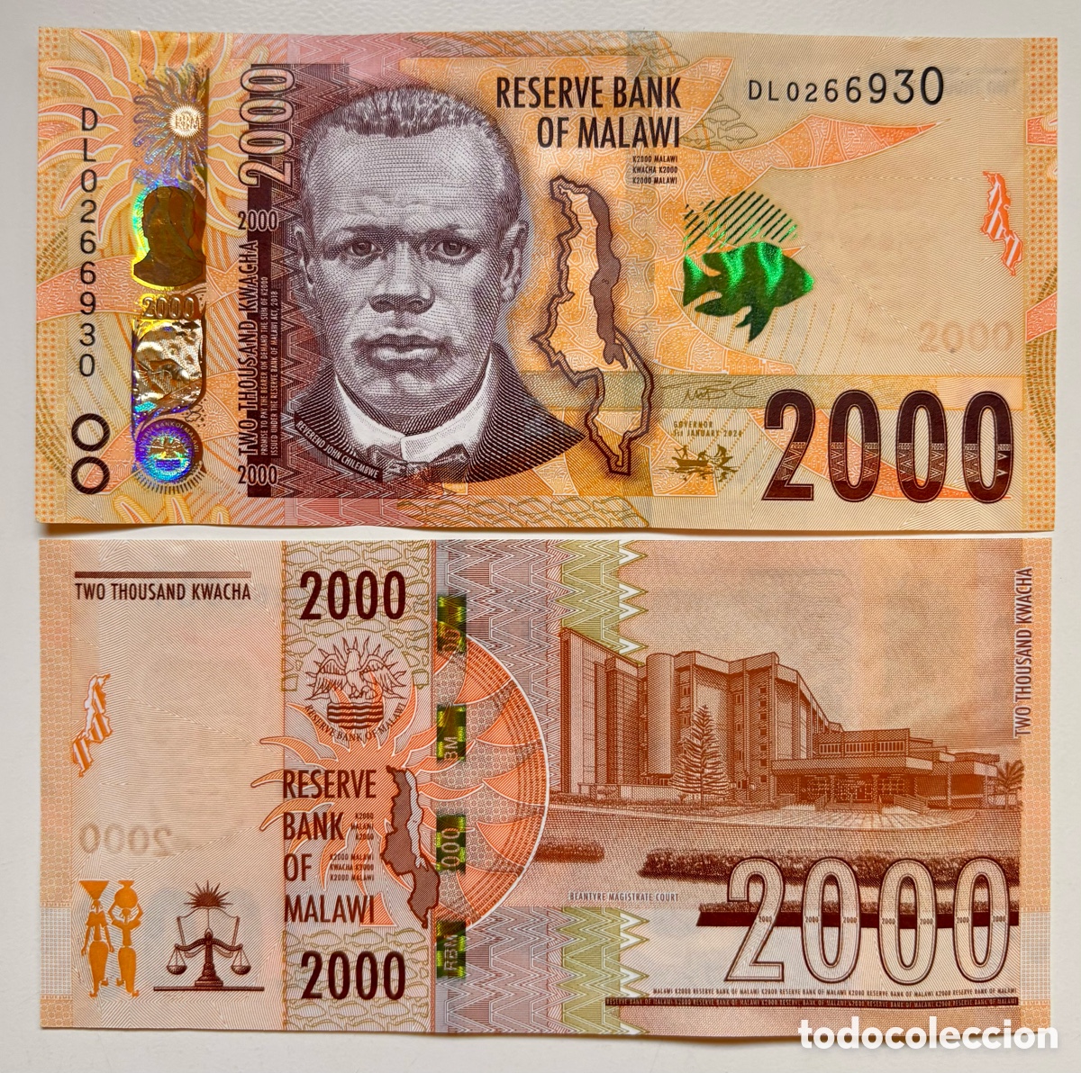 Billets internationaux: Billete MALAWI 2000 Kwacha 2024 SC. Pick 70c
